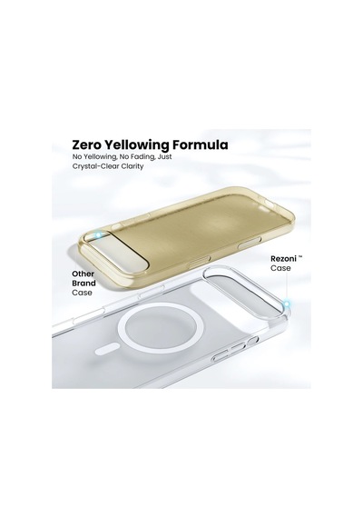Teknomoda Apple Uyumlu iPhone 17 Air Kılıf Sararmaz Slim Magsafe Kablosuz Şarj Manyetik Sert Şeffaf Kapak Şeffaf