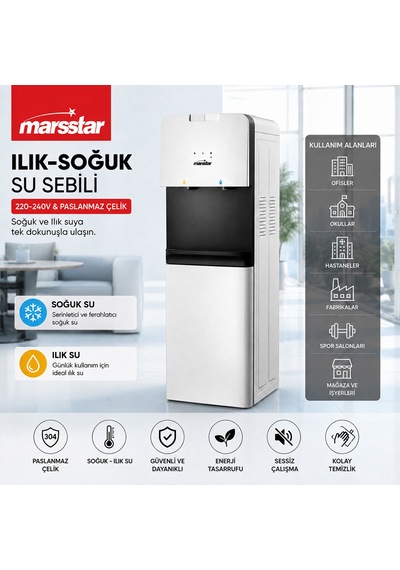 Su Sebili Sıcak/soğuk/ılık - Paslanmaz Çelik 220-240v Aklby-bsva58