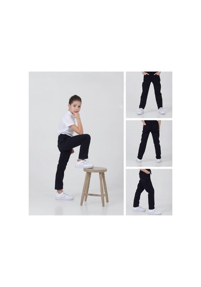 Lasgaris Jeans Erkek/kız Çocuk Bej Okul Pantolonu Siyah