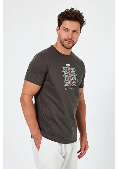 Alexander Gardi Baskılı Regular Fit T-shirt E24-00213 Haki