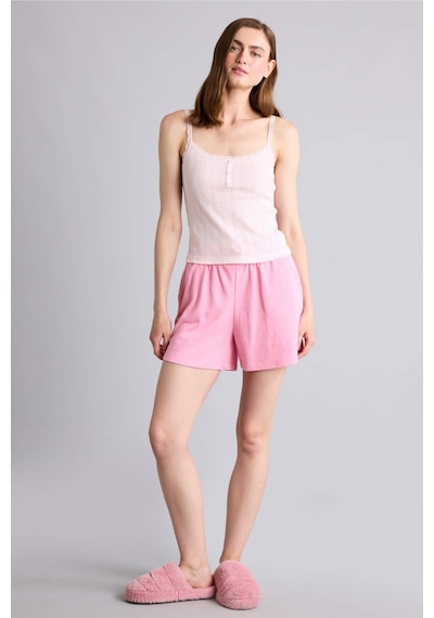 Defacto %100 Pamuk Fitilli Yuvarlark Yaka Dantel Detaylı Askılı Pembe Atlet H6958ax26sppn436 Pembe-pn436