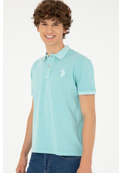 U.S. Polo Assn. Erkek Slim Fit Polo Yaka Mint Basic Tişört 50279591-VR090