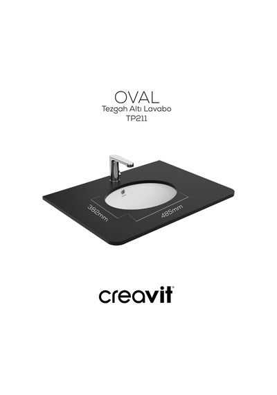 Creavit Tezgah Altı Lavabo 33 43 Cm Beyaz Tp211-00cb00e-0000
