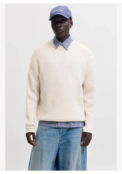 Jack & Jones Jorfrederiksberg Erkek Kazak 12300465 Ekru