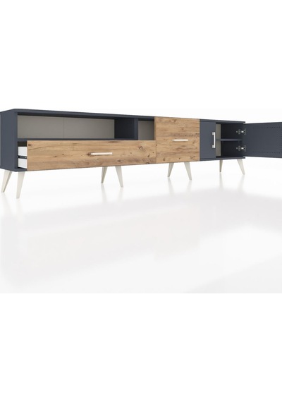 Arges Tv Ünitesi 2 Raflı 2 Çekmeceli 2 Kapaklı 220x30x51 Antrasit-antrasit/çam Antrasıt/atlas Çam - Antrasıt Arges Tv Ünitesi 2 Raflı 2 Çekmeceli 2 Kapaklı 220x30x51 Antrasit-antrasit/çam Antrasıt/atlas Çam - Antrasıt