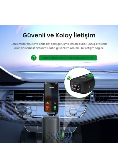Veggieg Aux Bluetooth 5.4 Transmitter & Receiver Kablosuz Ses Adaptörü