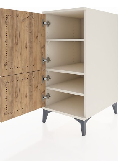 Kronos Komodin 3 Raflı 2 Kapaklı 44x59x96 Aytaşı-çam Aytaşı