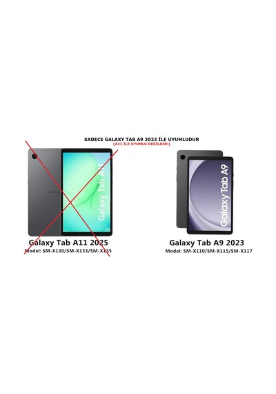 Samsung Galaxy Tab A9 8.7 İnç Sm-x110 Uyumlu Köşe Korumalı Şeffaf Esnek Antishock Kılıf Arka Kapak