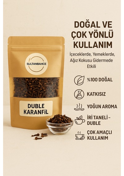 Sultanbahçe Duble Karanfil İri Taneli 50 G Doğal, Katkısız, Yoğun Aromalı Baharat