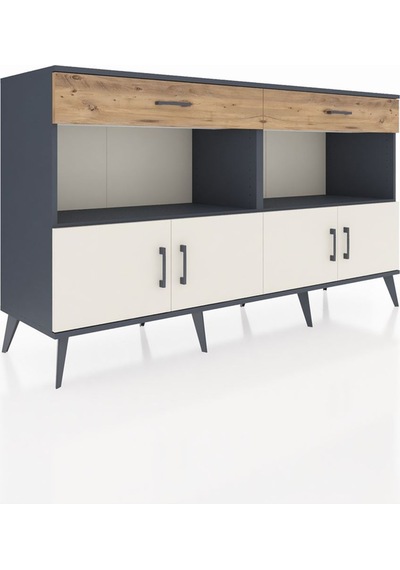 Hyperion Konsol 2 Raflı 2 Çekmeceli 4 Kapaklı 176x44x99 Antrasit- Antrasit-aytaşı/çam Hyperion Konsol 2 Raflı 2 Çekmeceli 4 Kapaklı 176x44x99 Antrasit- Antrasit-aytaşı/çam