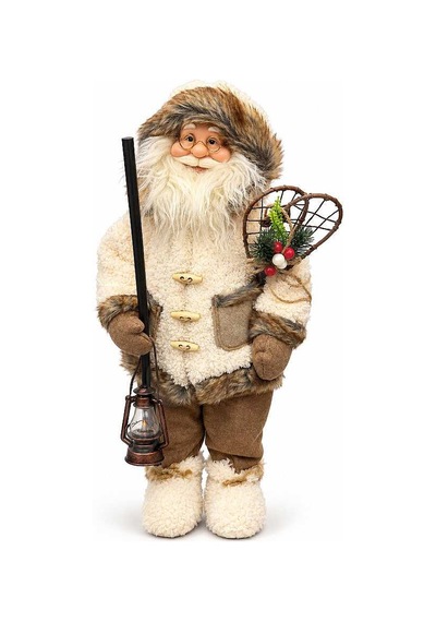Fenerli Dekoratif Noel Baba Krem-kahverengi 60 Cm