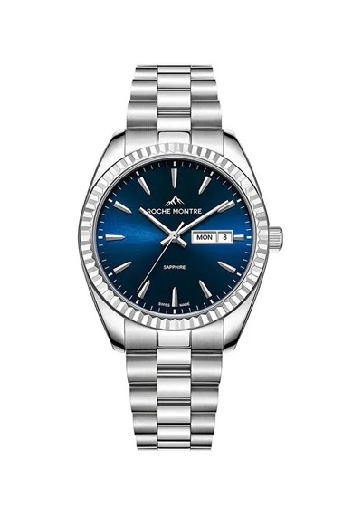 Roche Montre Rmg6001-03 Quartz Çelik Gri Lacivert Kadran Safir 39 Mm Erkek Kol Saati