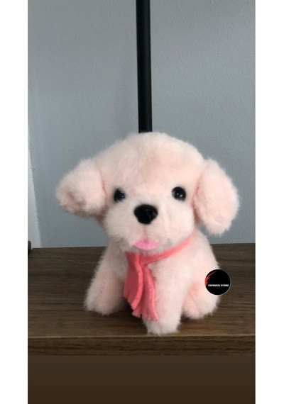 Sevimli Dil Çıkaran Köpek Peluş Oyuncak Anahtarlık Hediyelik Uyku Arkadaşı 15 Cm PEMBE