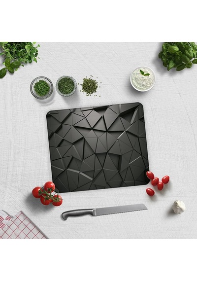 Tr Antrasit Kristal Cam Kesme Tahtası 29cm X 34cm Diğer