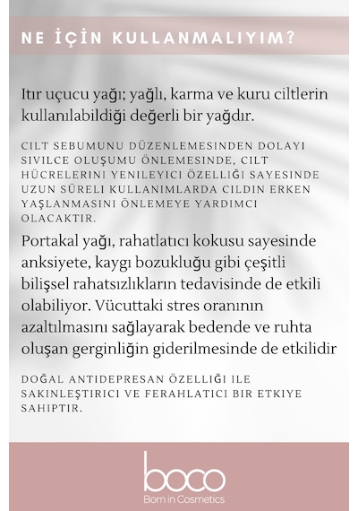 Boco Born In Cosmetics Itır + Portakal Saf Aromaterapi Uçucu Yağı 2 x 10 ML