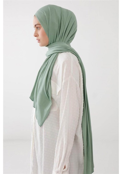 Penye Şal Tesettür Giyim, %100 Pamuk, Hafif, Rahat, Şık, Yüksek Kalite, Shawl, Scarf, Hijab, Shawl Mint Yeşili