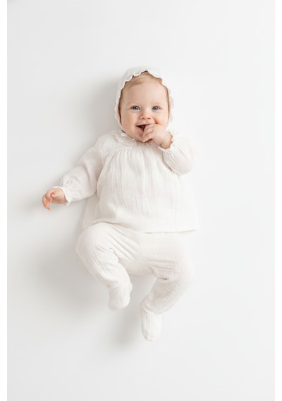 Tiffany Baby & Kids Müslin Newborn Pure Tasarımlı 3lü Zıbın Set ekru