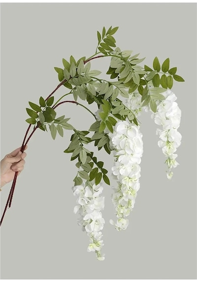 Yapay Salkım Akasya 3 Dallı 108 Cm Beyaz