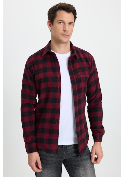 Tudors Erkek Slim Fit Dar Kesim Uzun Kollu Cepli Kareli Dama Desenli Kışlık Oduncu Gömlek-41693 Çok Renkli Tudors Erkek Slim Fit Dar Kesim Uzun Kollu Cepli Kareli Dama Desenli Kışlık Oduncu Gömlek-41693 Çok Renkli