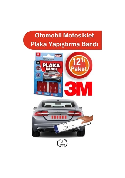 Plakabandı Otomobil Motosiklet Plaka Yapıştırma Bandı 3m Vhb Çift Taraflı Çok Güçlü Suya Dayanıklı Standart