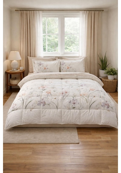 Özdilek White Lily Çift Kişilik Uyku Seti - Lila Çok Renkli