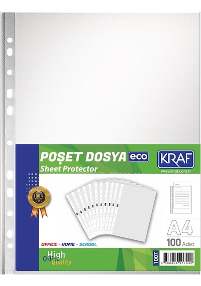Kraf Poşet Dosya A4 100 Adetlik Eco Paket