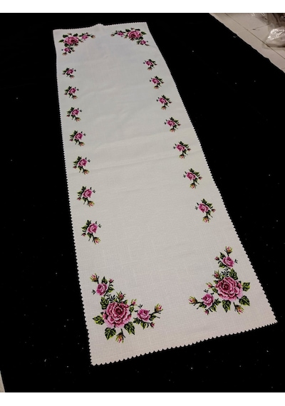 Kanaviçe Runner Dijital Baskılı 40x140cm Diğer