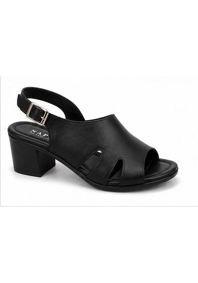 N Napa Shoe Np.1543.siyah Deri Sandalet