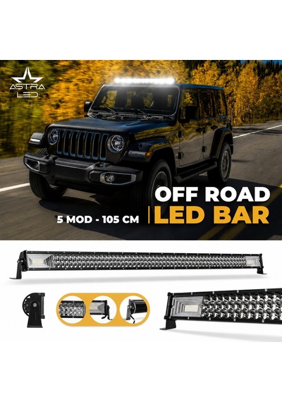 540watt 105 Cm 5 Modlu Çift Renk 3 Sıra Atv Offroad Tekne Aydınlatma Led Bar Lamba