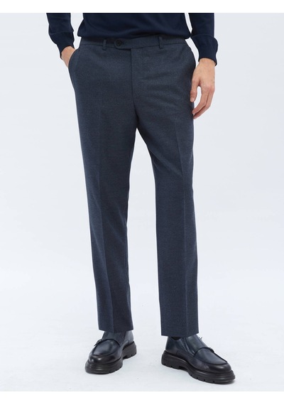 Kip Açık Lacivert Düz Dokuma Fitted Fit Klasik Pantolon Açık Lacivert