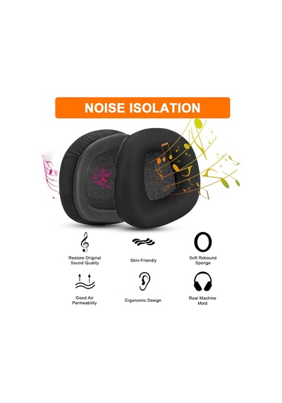 Corsair Void & Corsair Void Pro Rgb Kablolu/kablosuz Oyun Kulaklıkları İçin Yedek Kulak Pedleri Minderleri Siyah Ağ Kumaşlı, Hafızalı Köpük