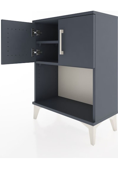 Arges Komodin 2 Raflı 2 Çekmeceli 2 Kapaklı 60x30x80 Antrasit... Antrasit