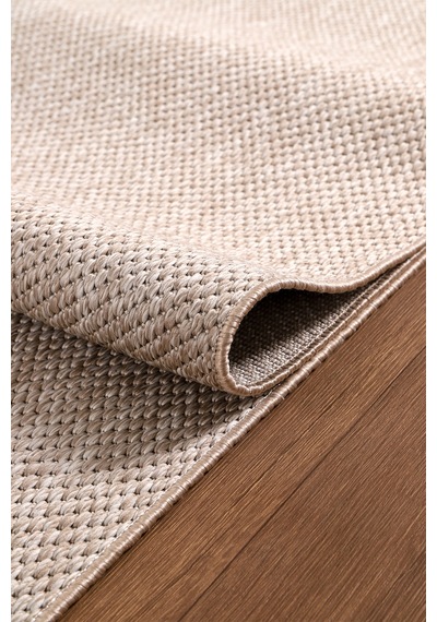 Elit 1017 Gri Sisal Hasır Görünümlü Modern Salon Oturma Odası Dört Mevsim Halı Bej