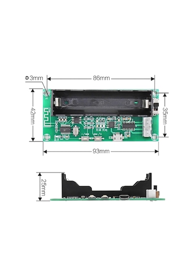XH-A153 18650 Lityum Pil Soketli Bluetooth MP3 Modül