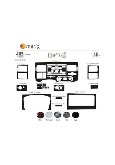 Meriç® Ford Transit Journey Ön Torpido Kaplama 23 Prç 2006-2010 (530158068)