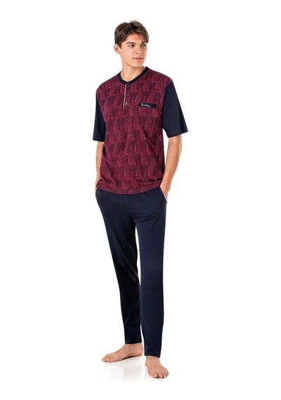 Pierre Cardin 6022 Jakarlı 3 Lü Kısakol Pijama Takım 001