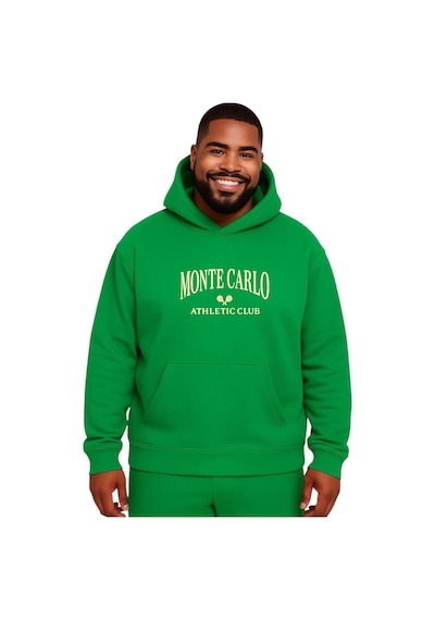 Benroma Monte Carlo Baskılı Büyük Beden Unisex Sweatshırt Yeşil