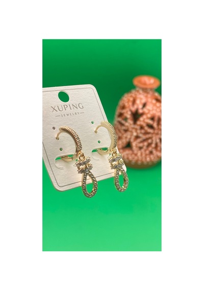 Xuping Rose Gold Renginde Sallantılı Şık Motifli Küpe Altın