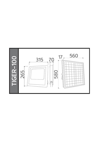 Horoz Tiger 100w Solar Ledli Projektör 6400k Beyaz Işık Çok Renkli