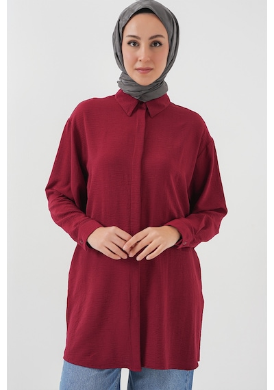 Bigdart Kadın Uzun Gömlek Tunik 5945 - Bordo