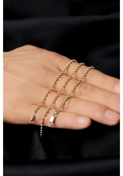 14 Ayar Altın Top Zincir Erkek Kolye 2.50 Mm Sarı Altın