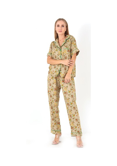 Doremi Floral Kısa Kollu Kadın Pijama Takım Çok Renkli