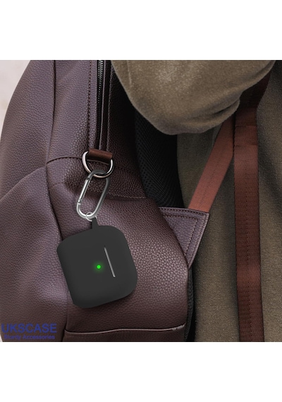 Apple Uyumlu AirPods 4. Nesil Soft Silikon Kılıf Düz Renkler Siyah