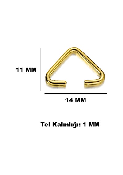 Anahtarlık Montaj Halkası Üçgen Takı Bağlantı Halkası 14x11 Mm 100 Adet Gümüş Gümüş