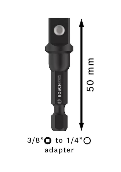 Bosch Pro 1/4 Bits Girişli 3/8 Kare Lokma Adaptörü 2608522563