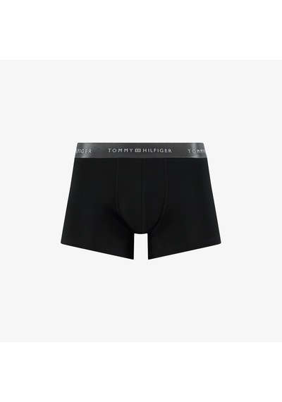 Tommy Hilfiger Trunk 3'lü Erkek Metalik Logo Siyah Boxer Düz Um0um03411 Gri