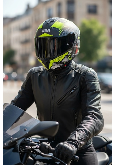 Gıvı 50.x Wıld Mat Sarı / 1 Renkli 1 Şeffaf Vizörlü Motosiklet Kask Siyah Vizör + Şeffaf