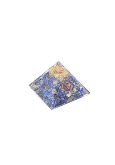 Hakiki Doğal Lapis Lazuli Taşlı Orgonit Piramit