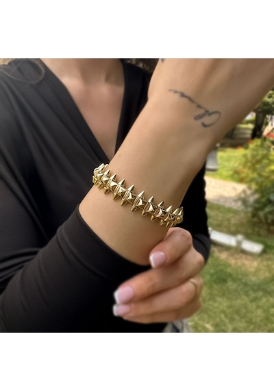 14k Sarı Altın Crampoon Kelepçe Bilezik