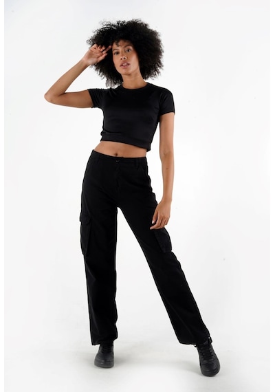 Alexandergardı Bisiklet Yaka Crop T-shirt B24-326a 001